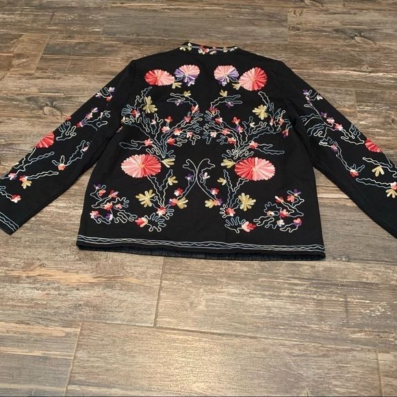 Draper’s & Damon’s Boho Floral Embroidered Boxy Jacket | M | EUC | High Quality! - Picture 4 of 7